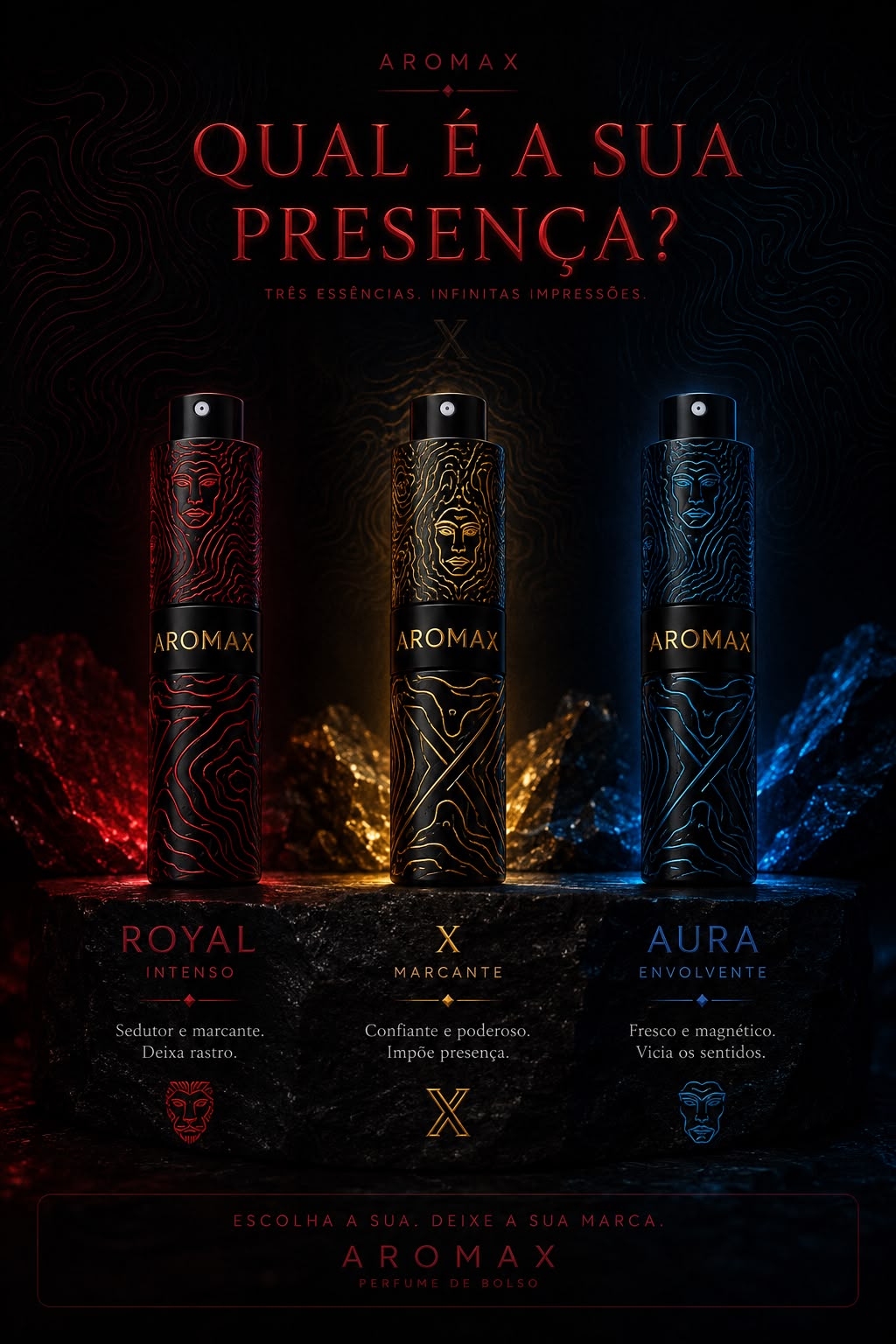 CAIXA AROMAX — AURA · ROYAL · X